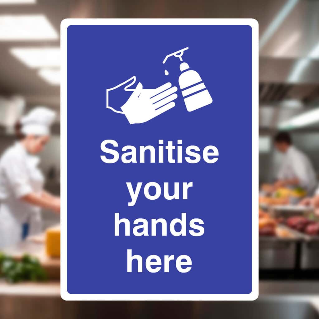 Sanitise Your Hands Here Sign - The Sign Shed