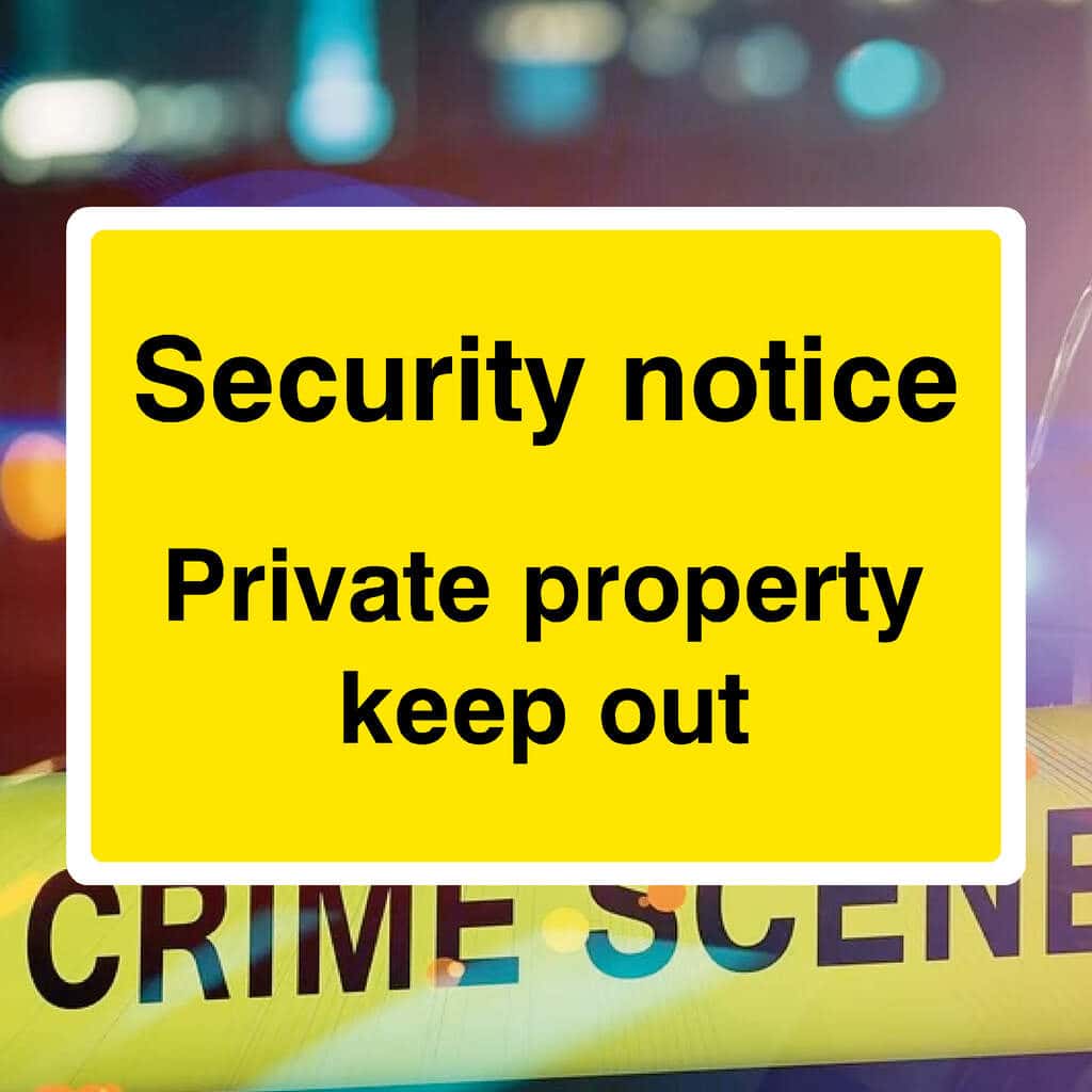 Private Property Keep Out Security Sign