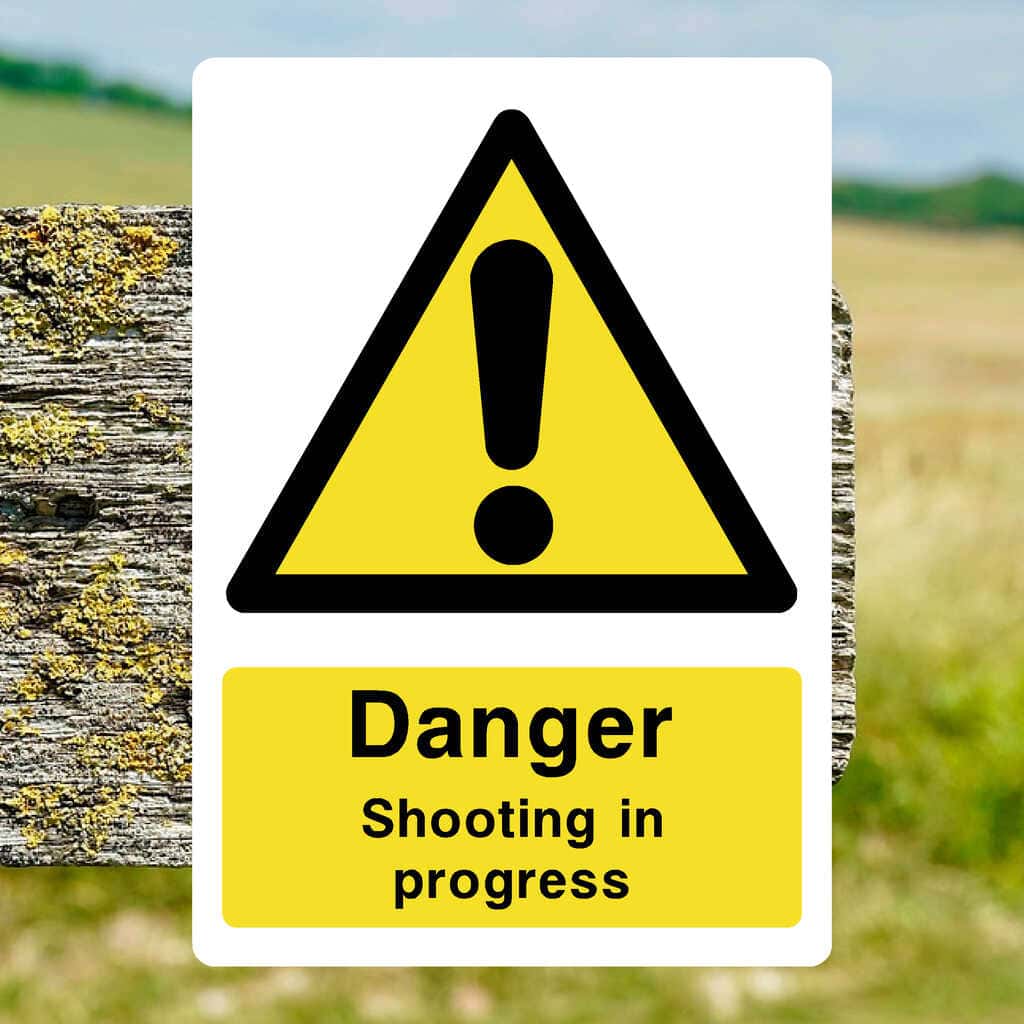 Shooting In Progress Sign - The Sign Shed