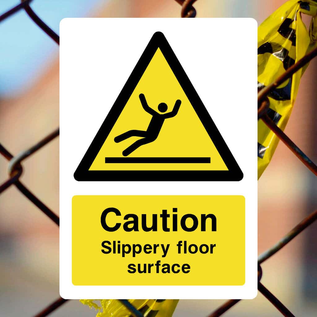 Slippery Fall Slip & Fall Safety Signs – Workplace Hazard Prevention