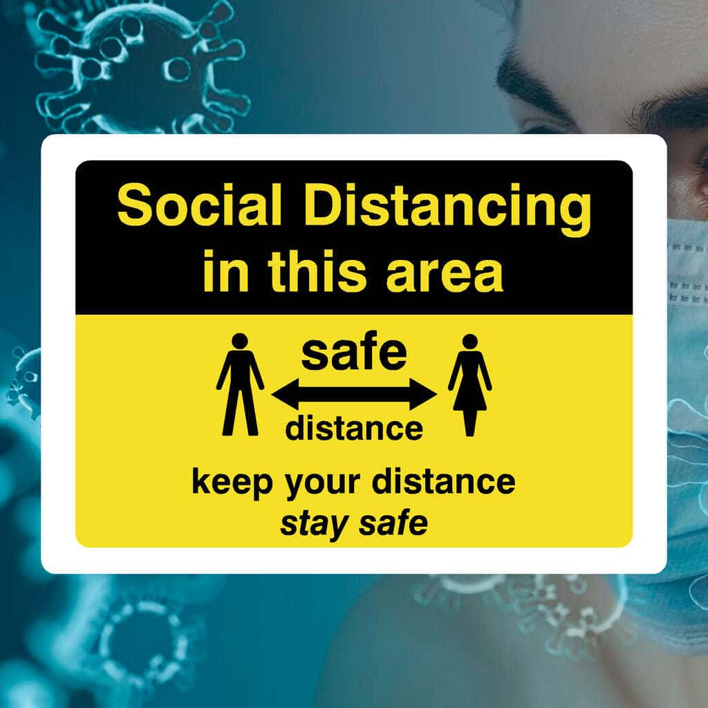Social Distancing In Area Safe Distance Sign