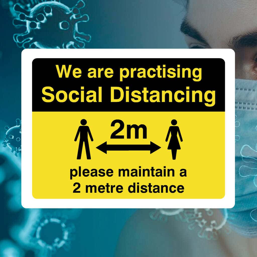 Social Distancing Maintain 2m Distance Sign – The Sign Shed