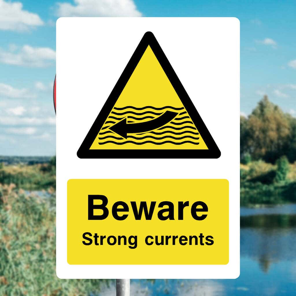 Strong Currents Warning Sign β Water Safety Sign UK β The Sign Shed