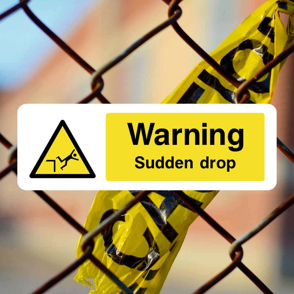 Sudden Drop Hazard Sign – Safety Warning – The Sign Shed