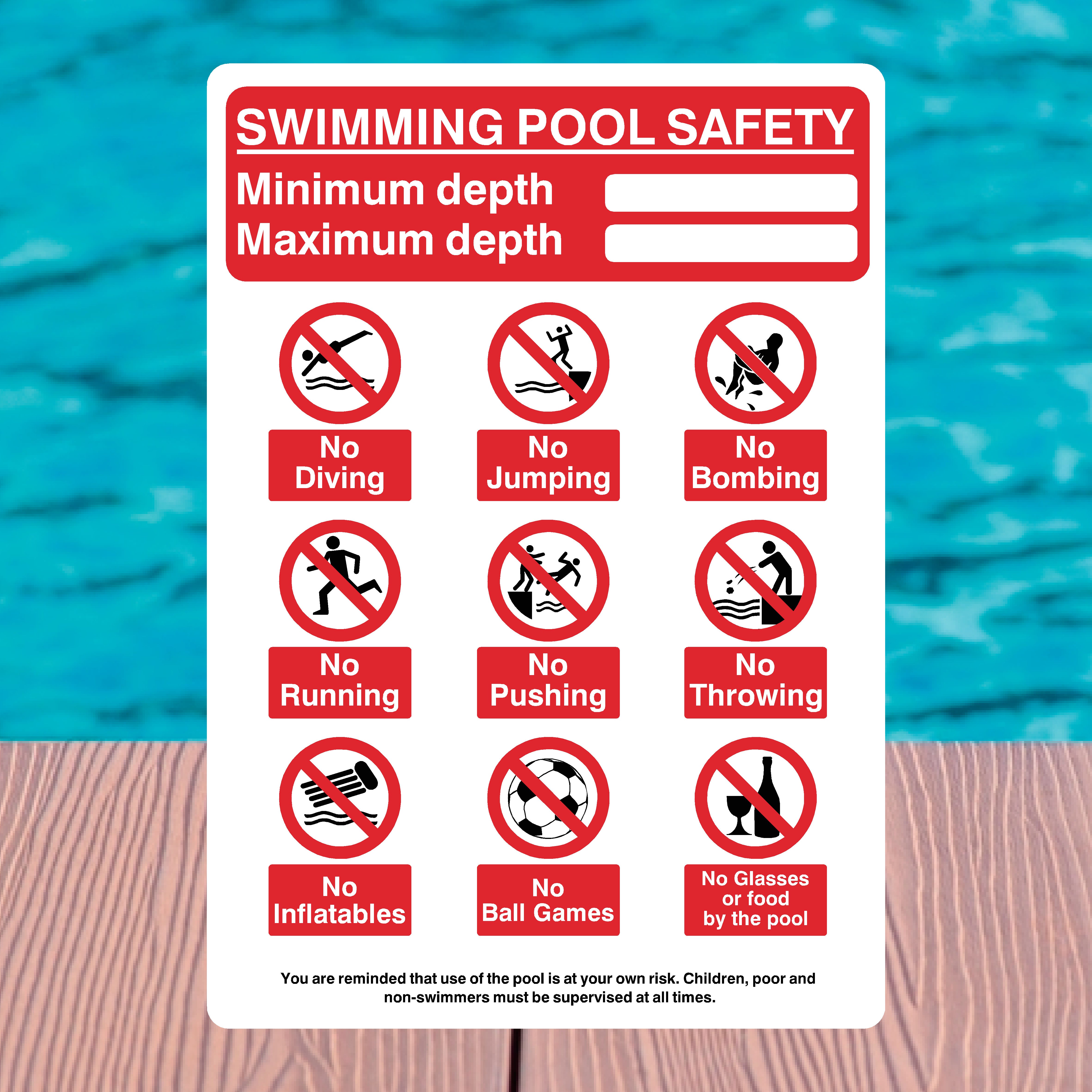 Swimming Pool Safety Sign – Compliant Water Safety Signage – The Sign Shed