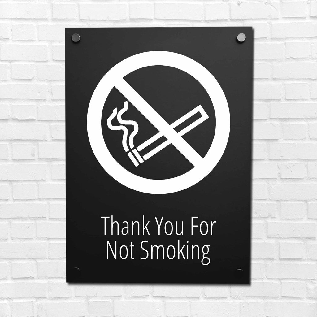 Thank You For Not Smoking Sign Midnight Black - The Sign Shed