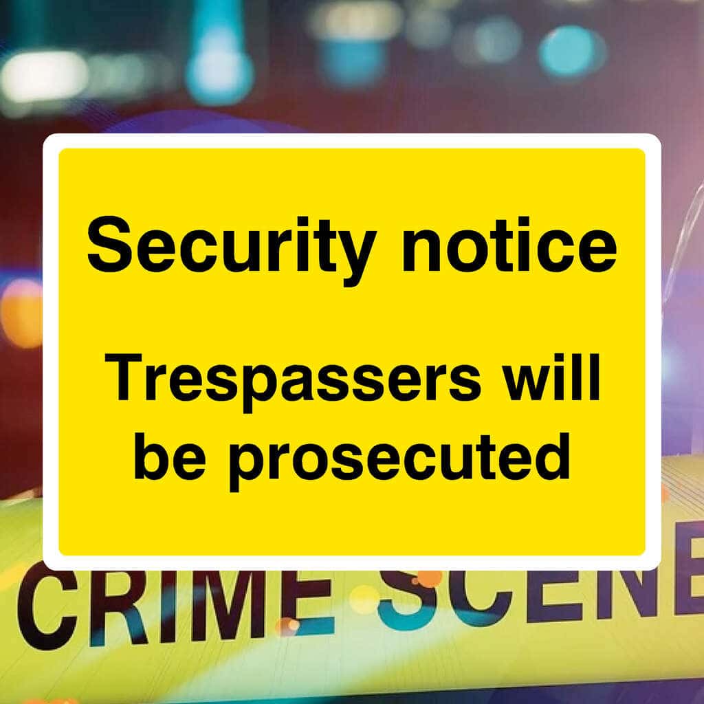 Trespassers Will Be Prosecuted Sign - The Sign Shed