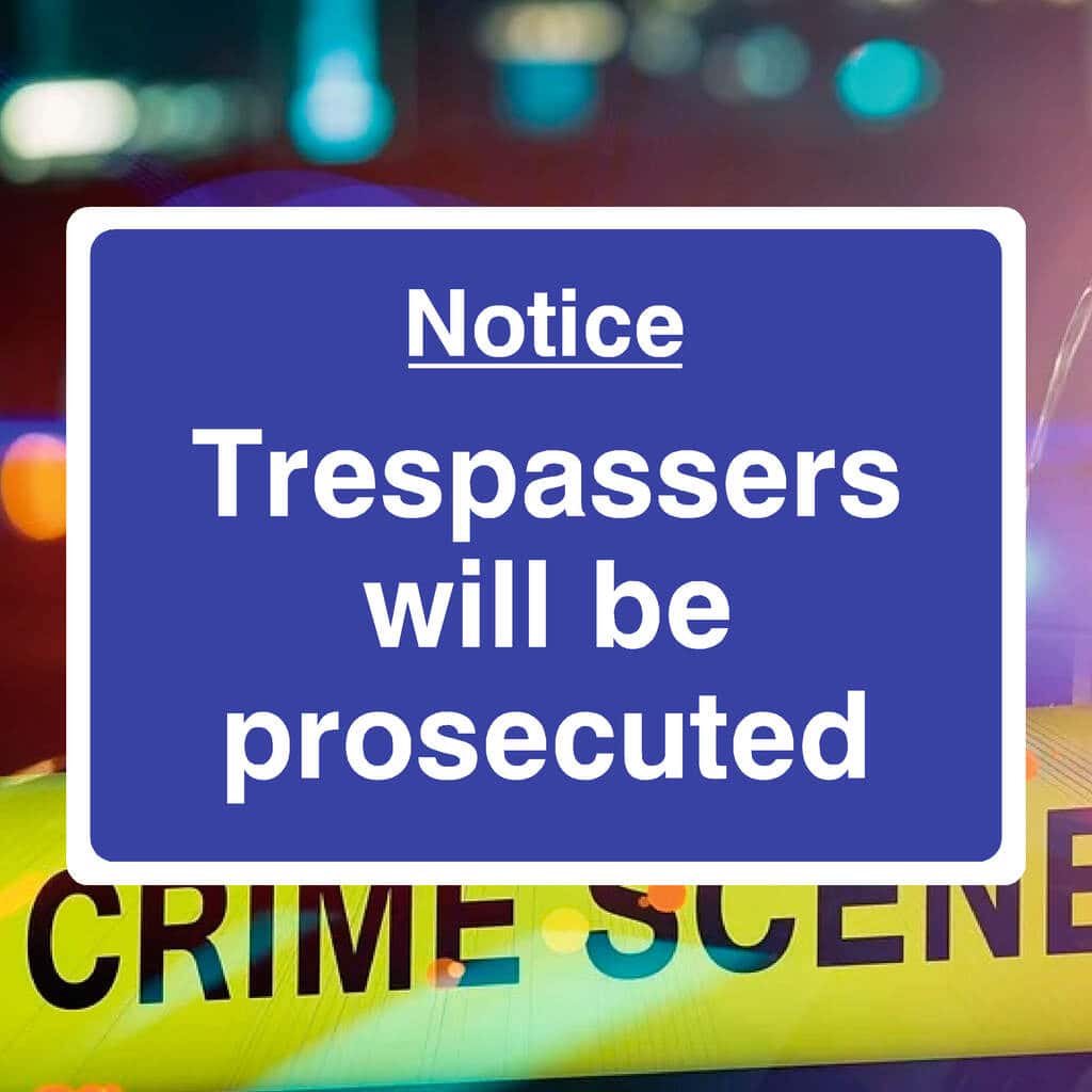 Trespassers Will Be Prosecuted Sign Blue - The Sign Shed