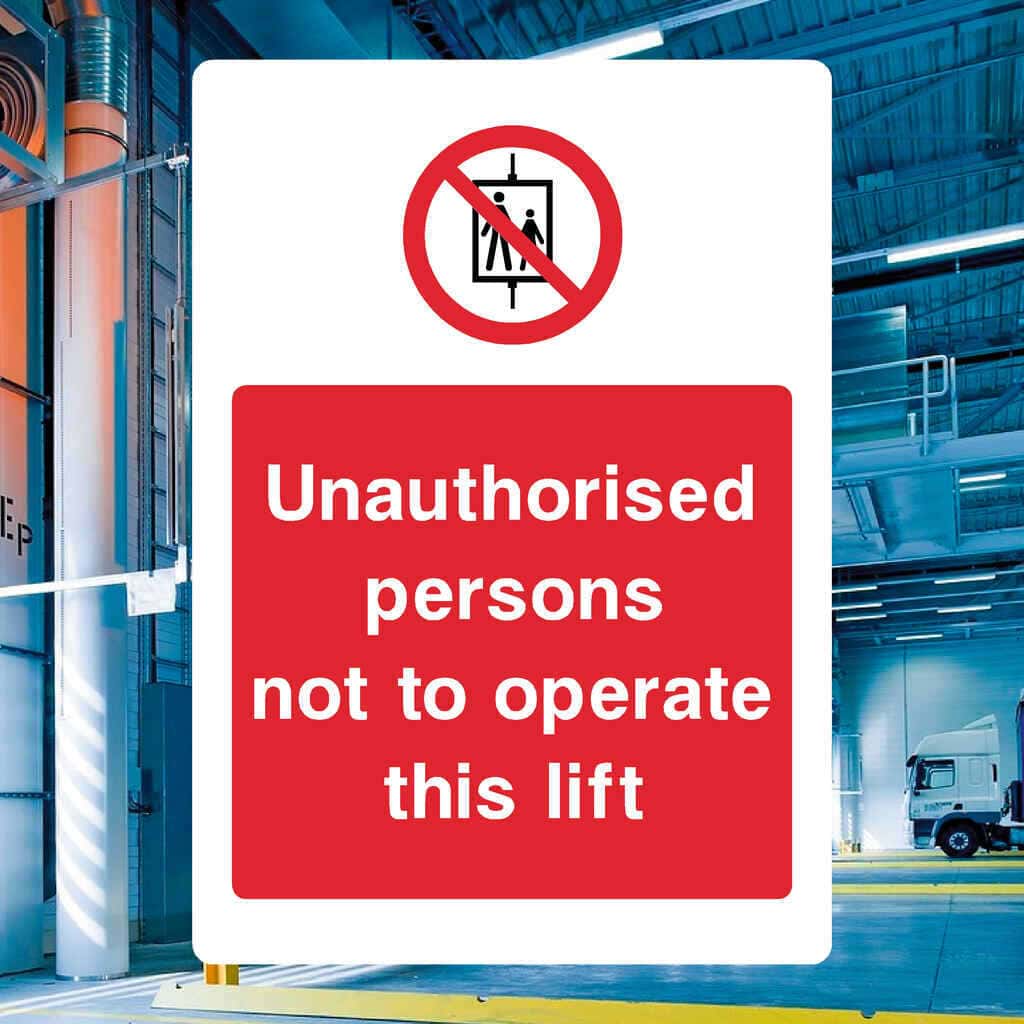 Lift Gate Operator Only Sign Lift Operator-Only Prohibition Sign | The Sign Shed