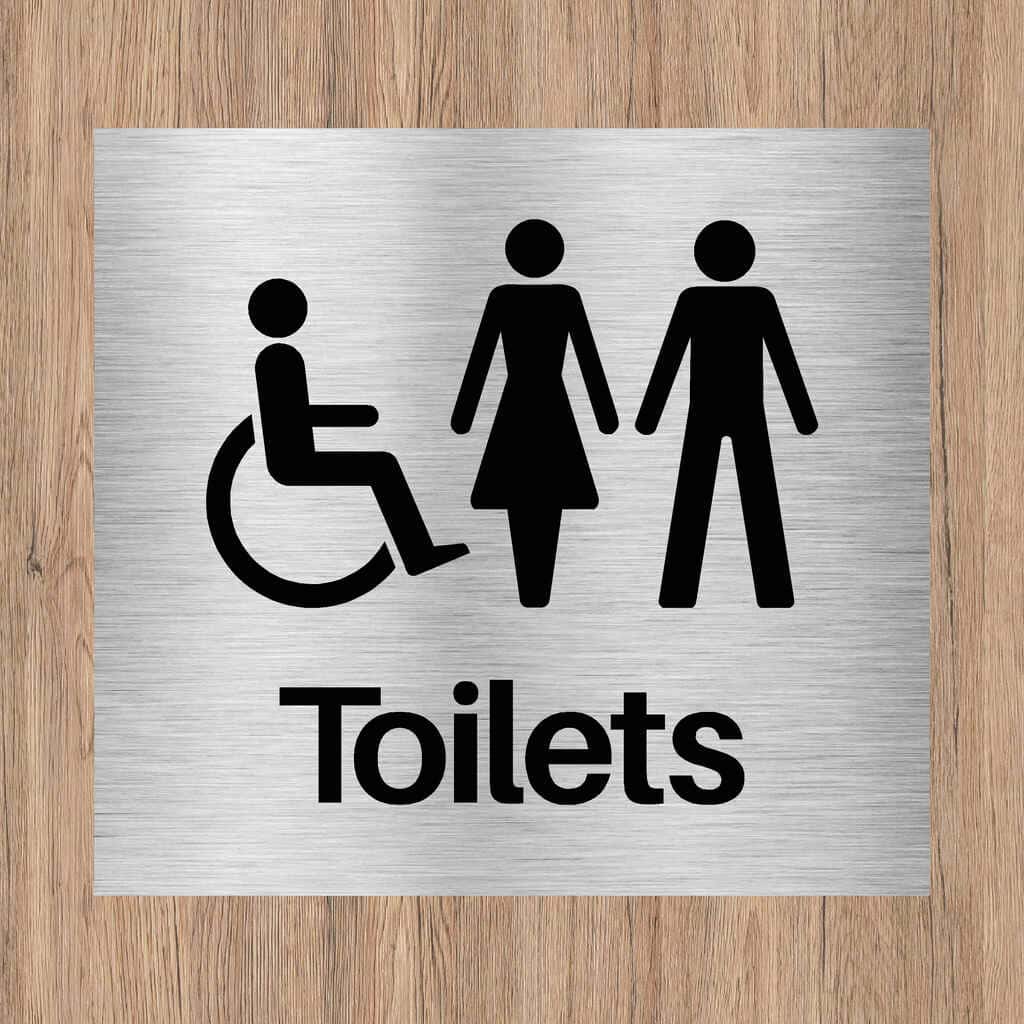 Basic Disabled Wc Sign Disabled Toilet Sign Silver Sq