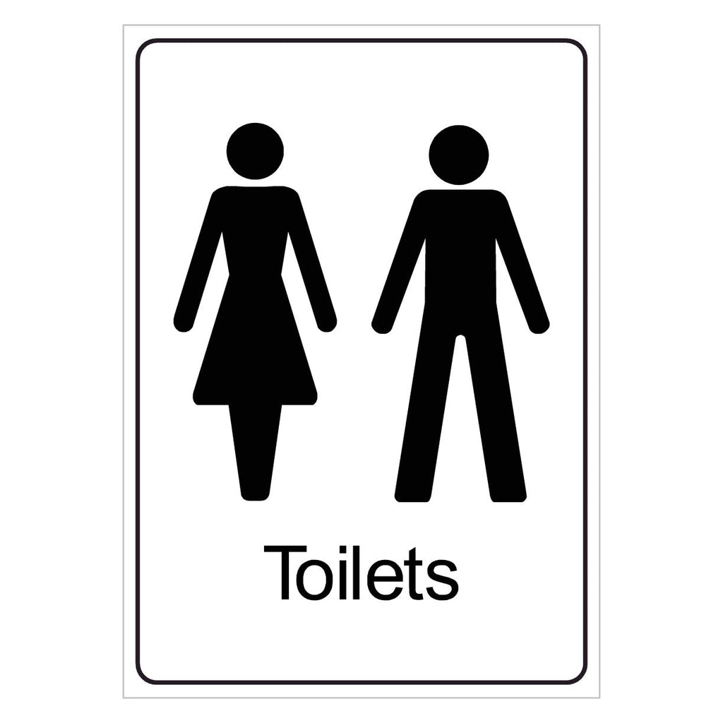 Unisex White Toilet Sign | The Sign Shed