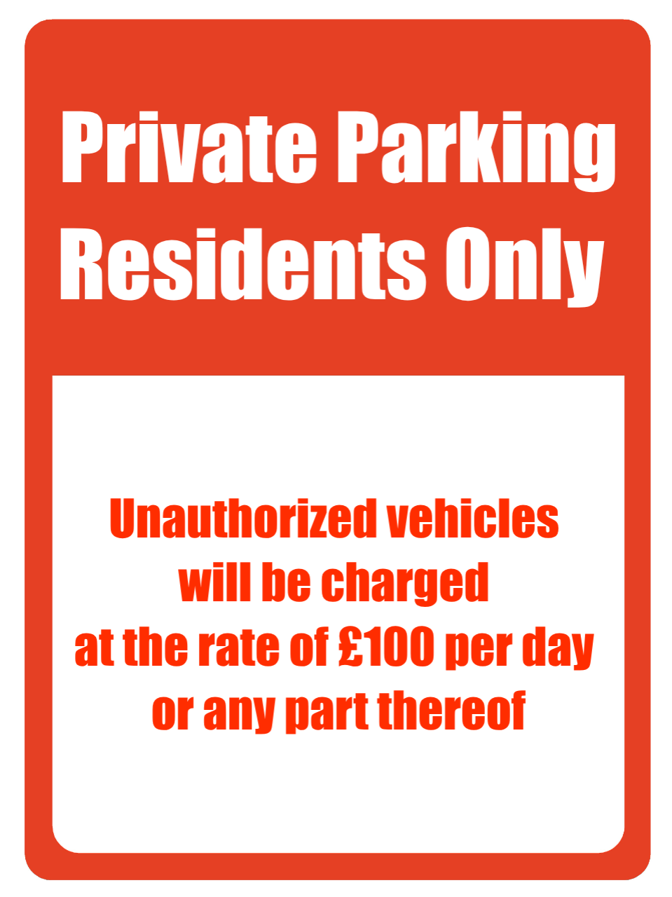 Custom Parking Sign | Red Header
