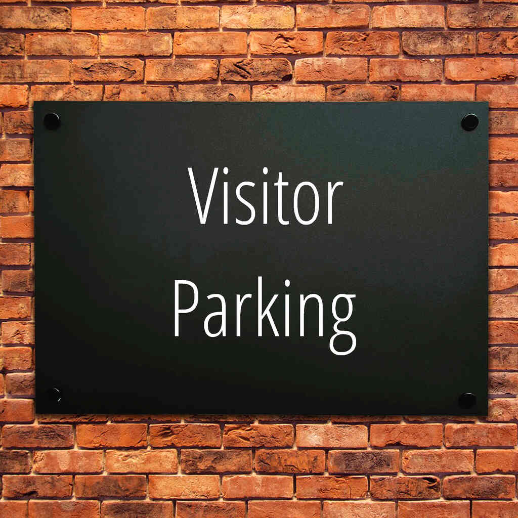 Visitor Parking Sign Midnight Black Landscape - The Sign Shed