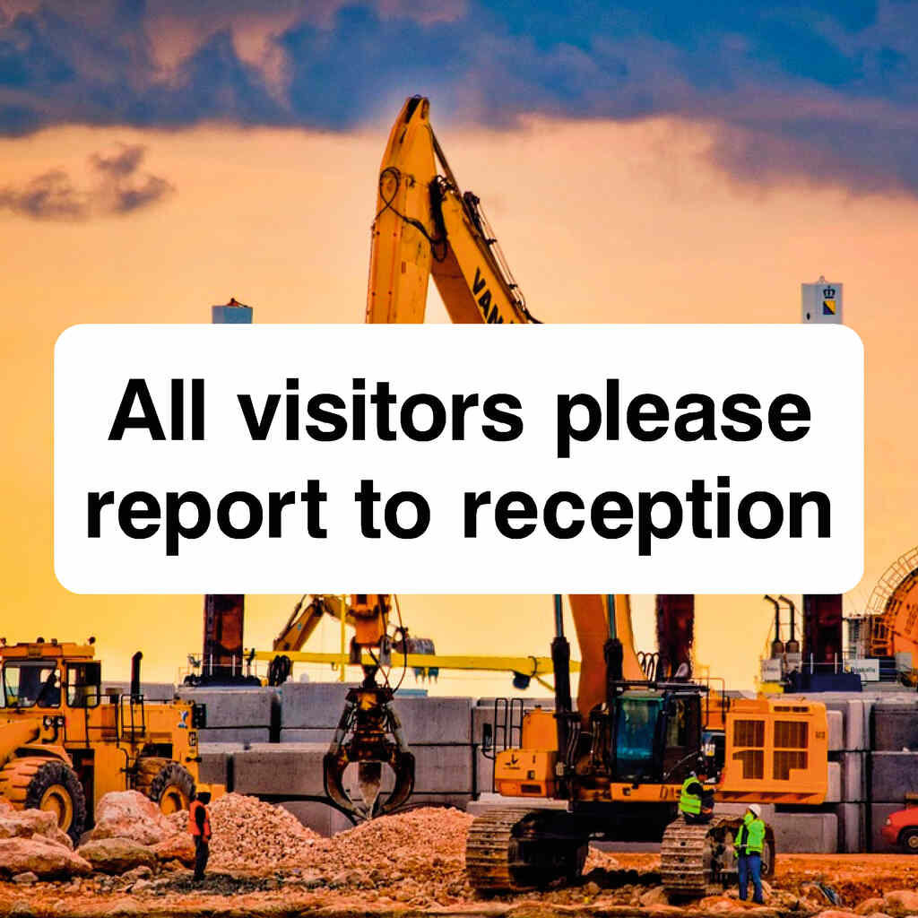 Visitors Please Report To Reception Sign - The Sign Shed