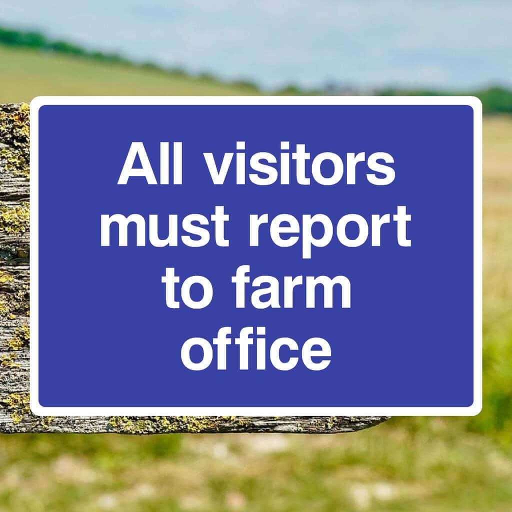 Visitors Report To Farm Office Sign - The Sign Shed