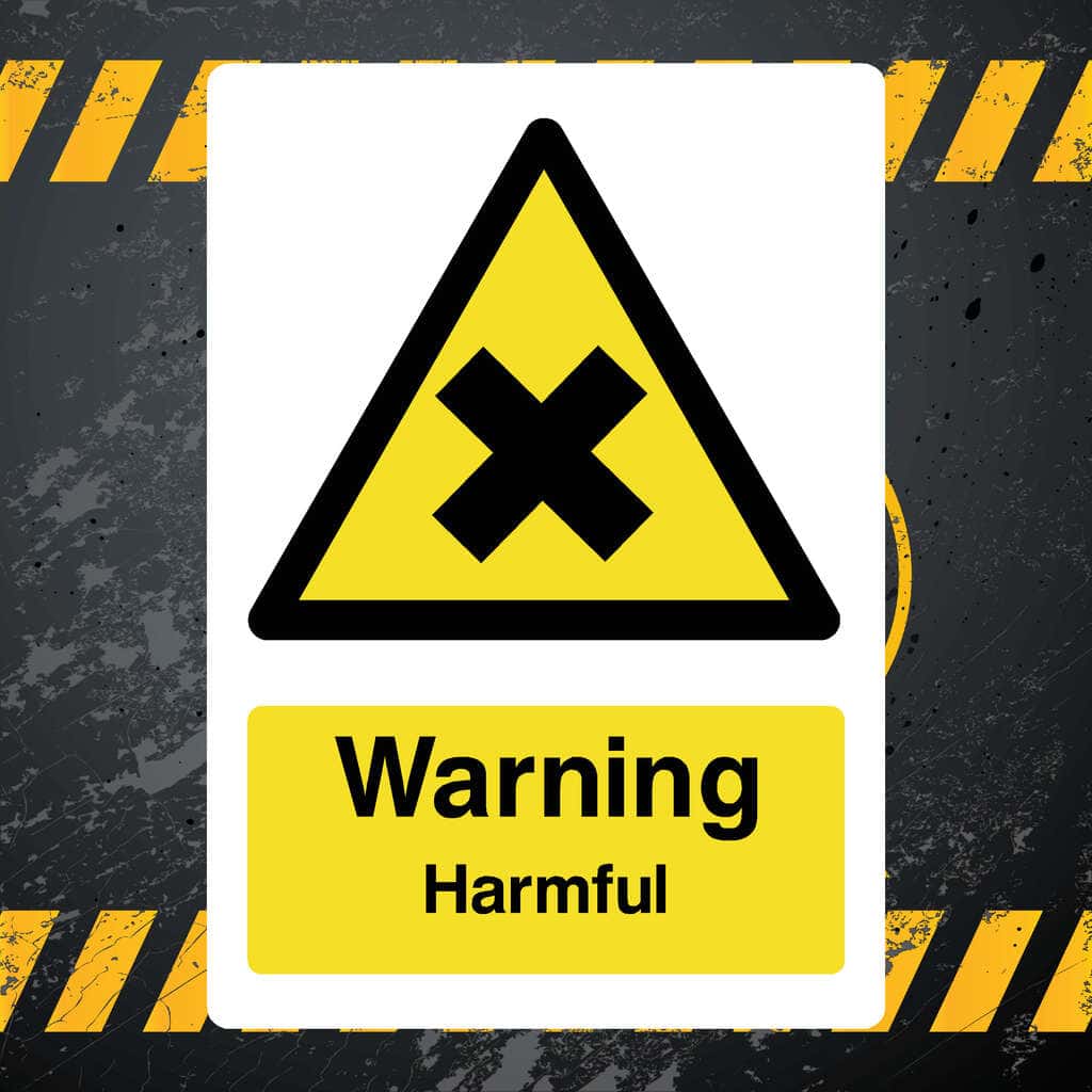 Warning Harmful Sign - The Sign Shed
