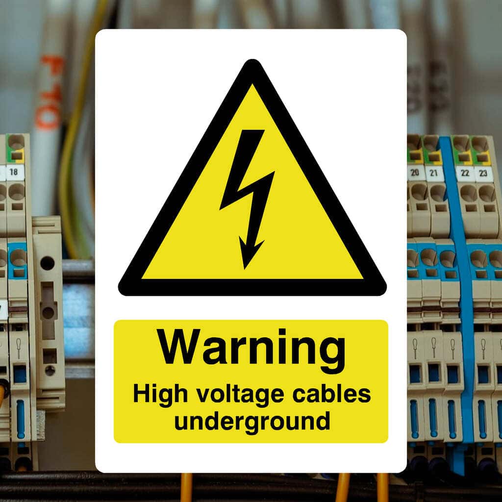 Warning High Voltage Cables Underground Electrical Sign - The Sign Shed