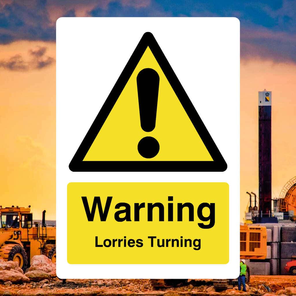 Warning Lorries Turning Sign - The Sign Shed