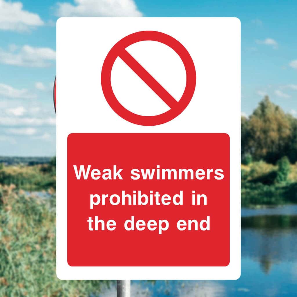 Not Deep Sign Water Safety Signs – Deep Water, No Swimming & More | The Sign Shed