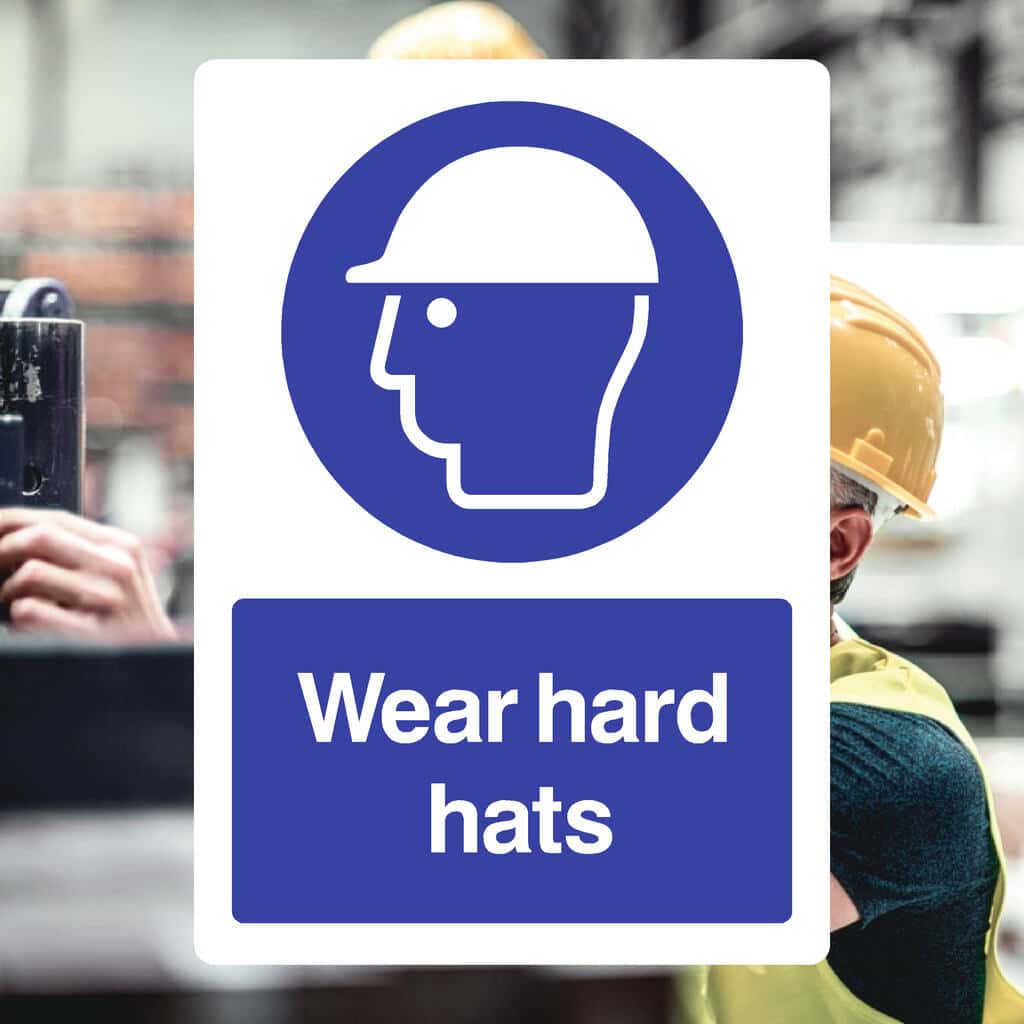 Clean Hats. Sign Hard Hat Area Safety Sign | PPE Signs UK – The Sign Shed