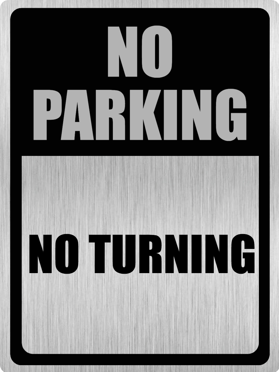Custom Parking Sign | Black Header | Brushed Silver Version