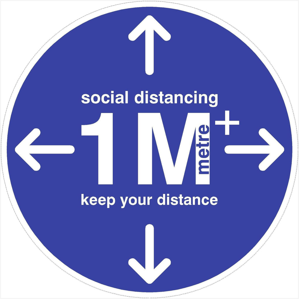 1 Metre Keep Your Distance 1m Floor Sign Sticker - The Sign Shed