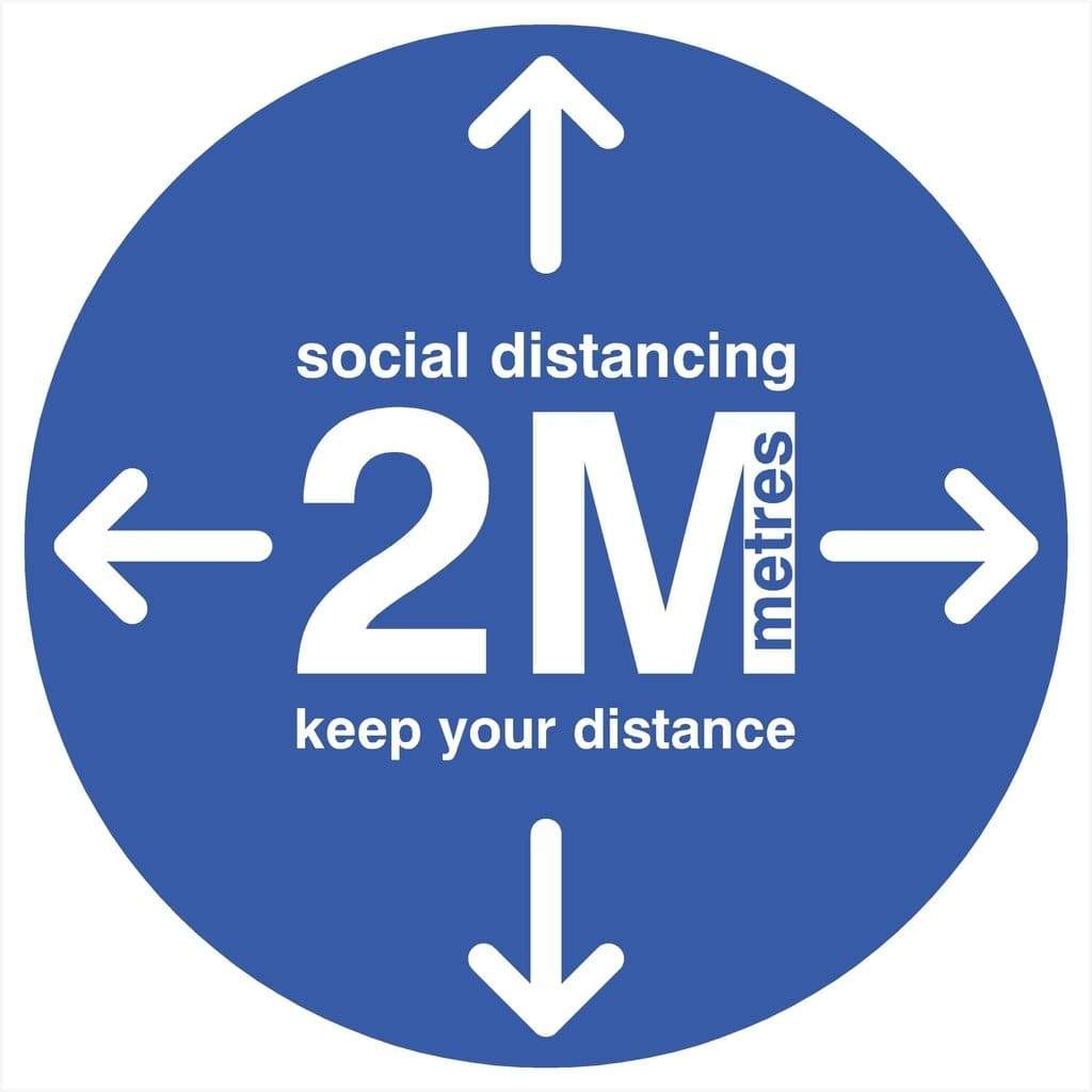 2 Metres Keep Your Distance Floor Sticker - The Sign Shed