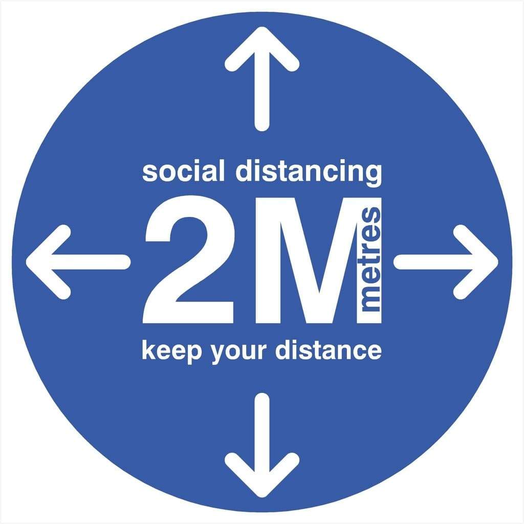 2 Metres Keep Your Distance Floor Sticker - The Sign Shed