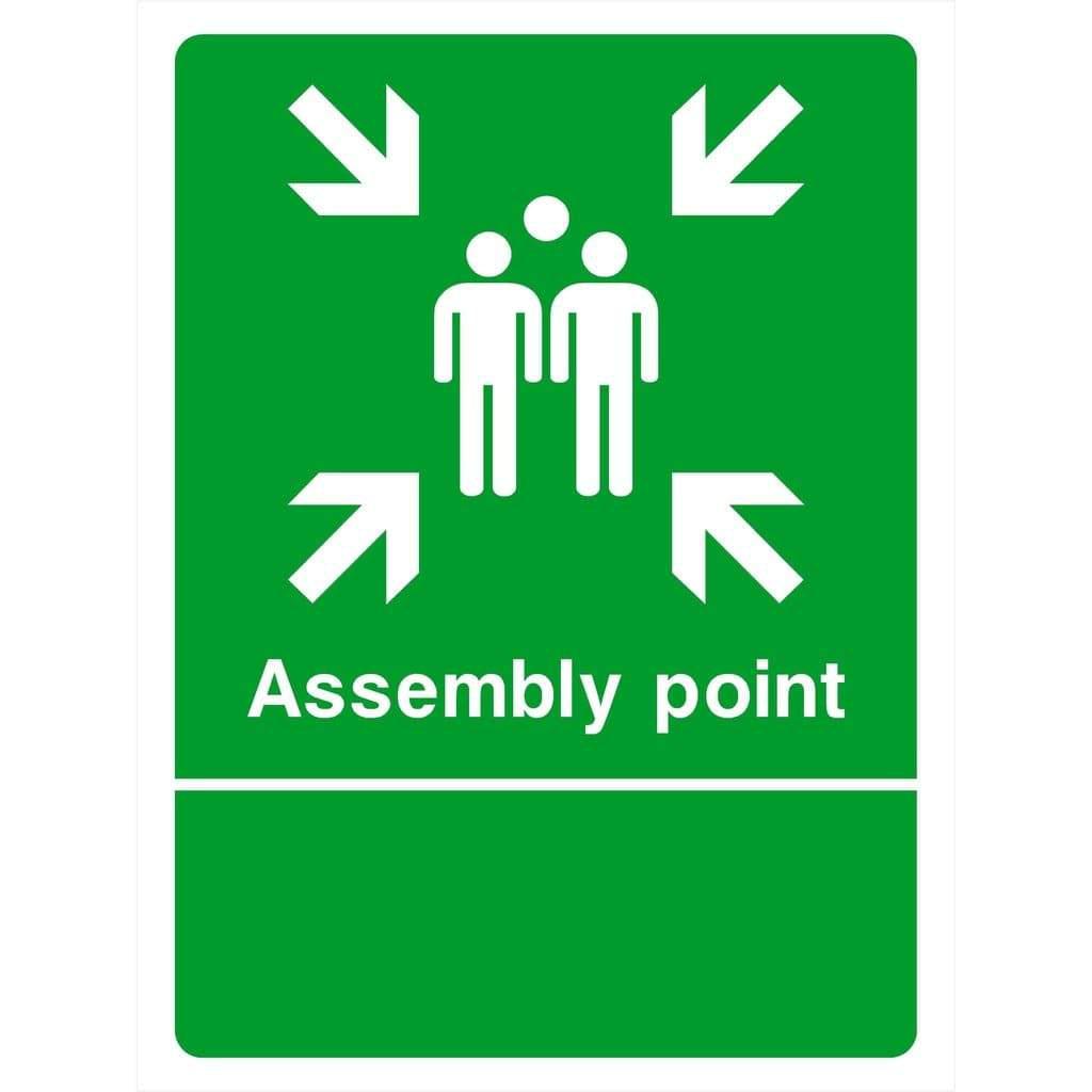 Custom Assembly Point Sign portrait-A4 (210 x 297 mm)-3mm Recycled Plastic-No artwork needed-The Sign Shed