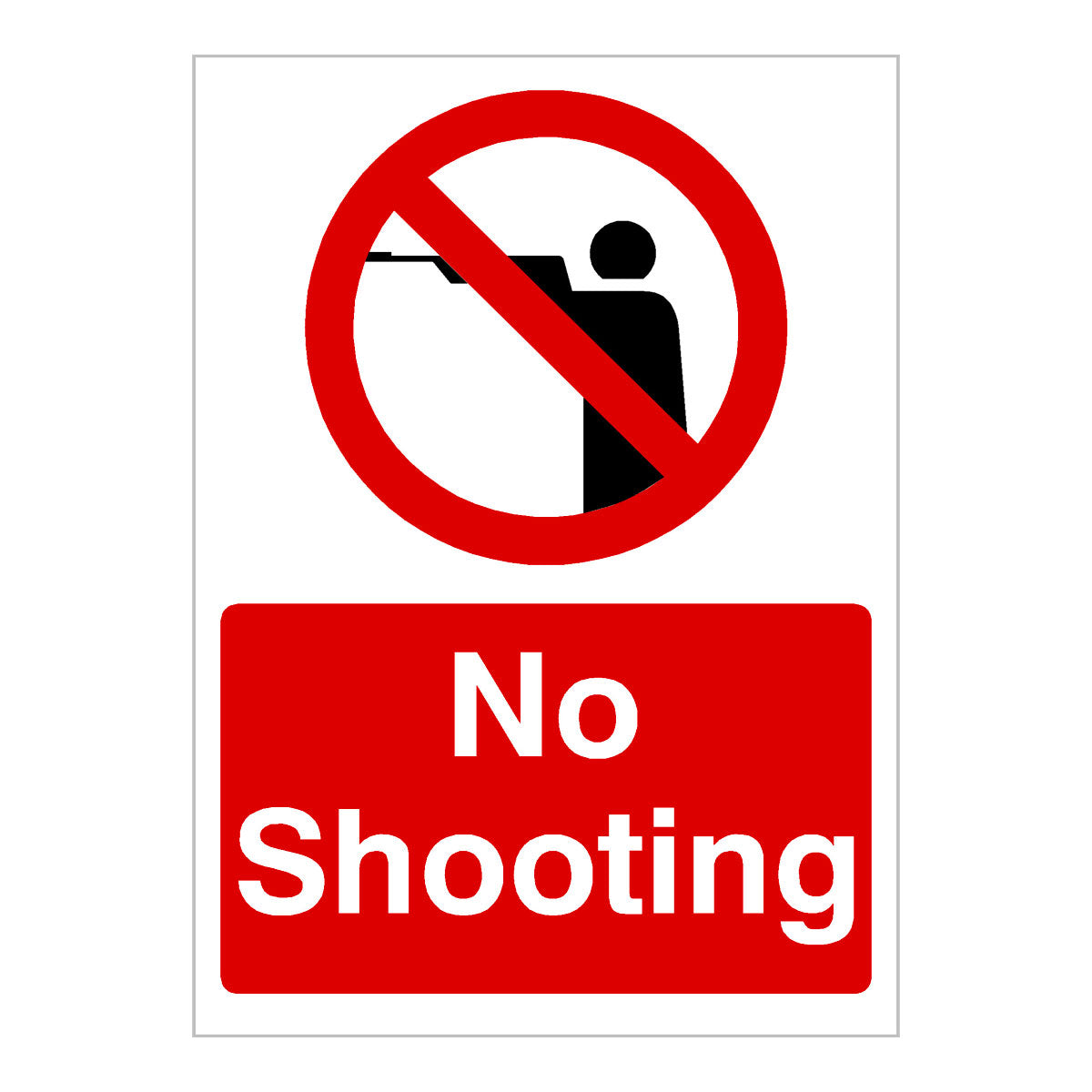 No Shooting Portrait Sign | The Sign Shed