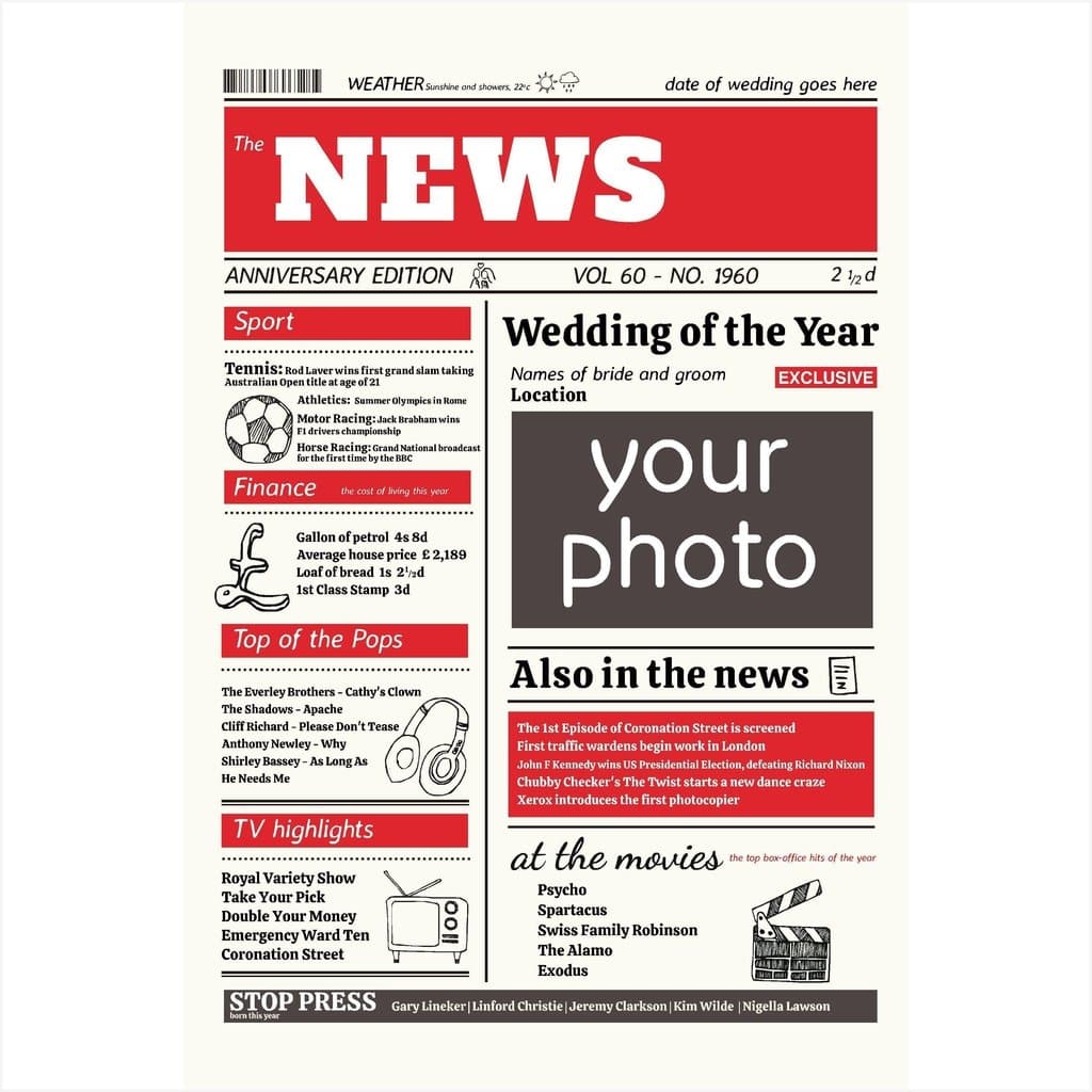 Personalised Anniversary Metal Sign-WHITE-200 x 300 mm-No artwork proof needed-The Sign Shed