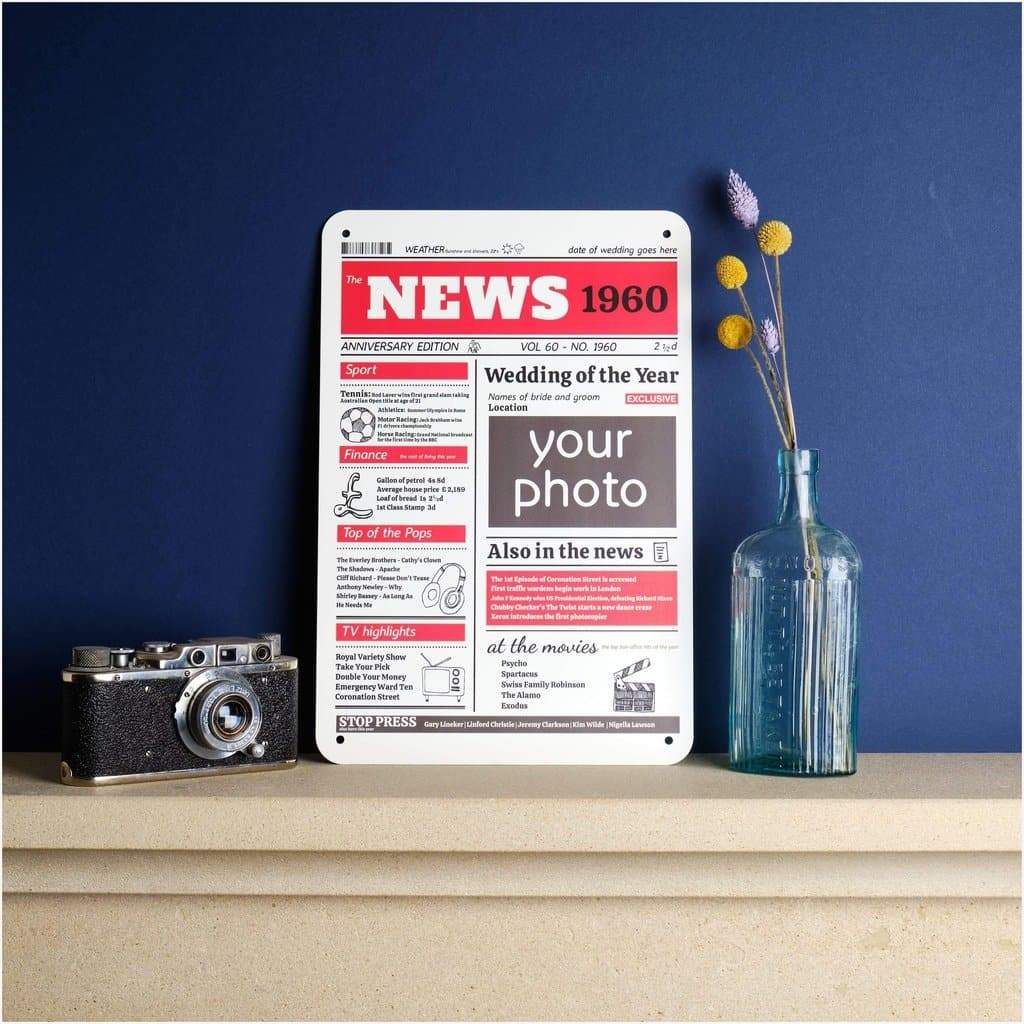 Personalised Anniversary Metal Sign-WHITE-200 x 300 mm-No artwork proof needed-The Sign Shed