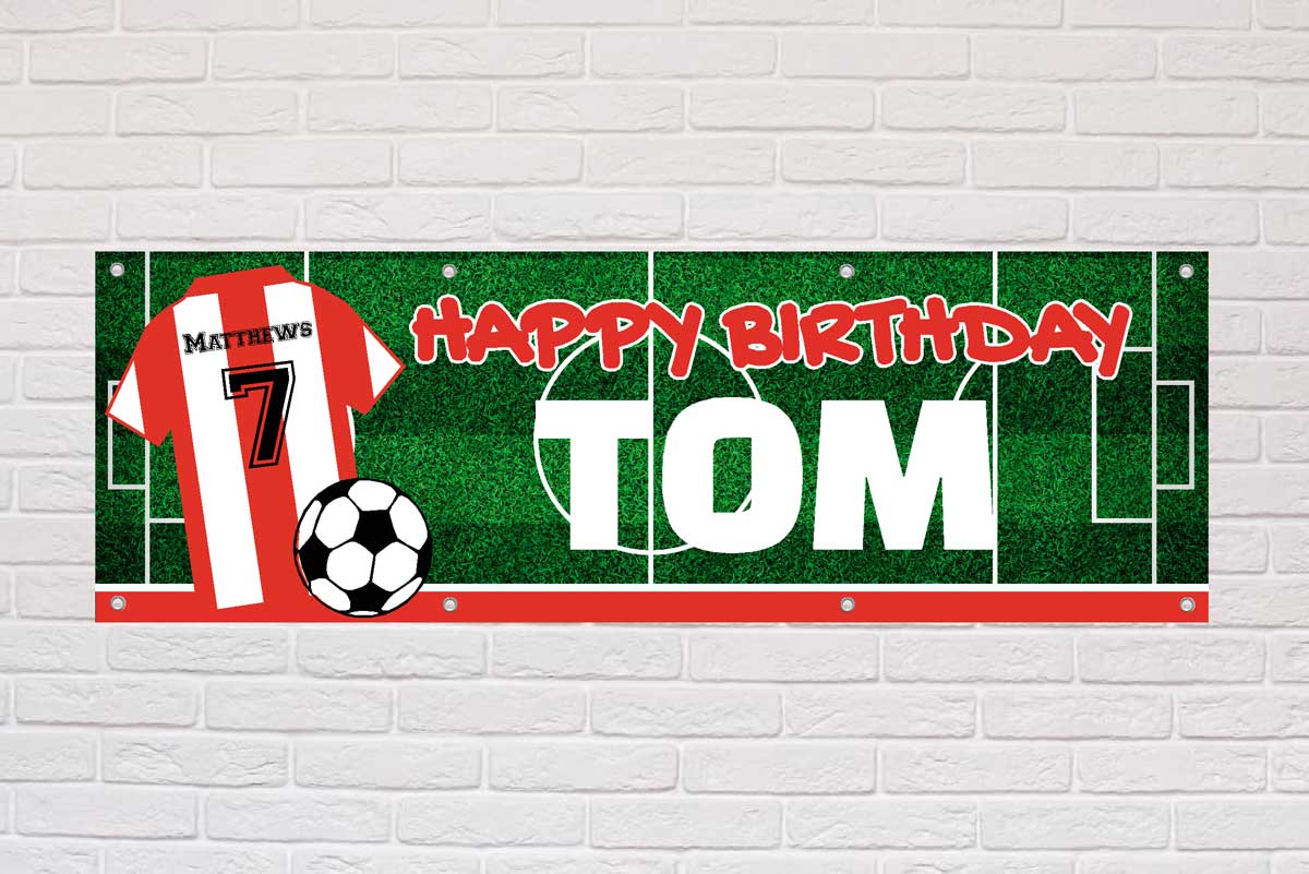 Personalised Birthday Banner | Red and White Stripes Trent-SMALL 4ft x 2ft (1200x400mm)-STANDARD 440gsm PVC-The Sign Shed