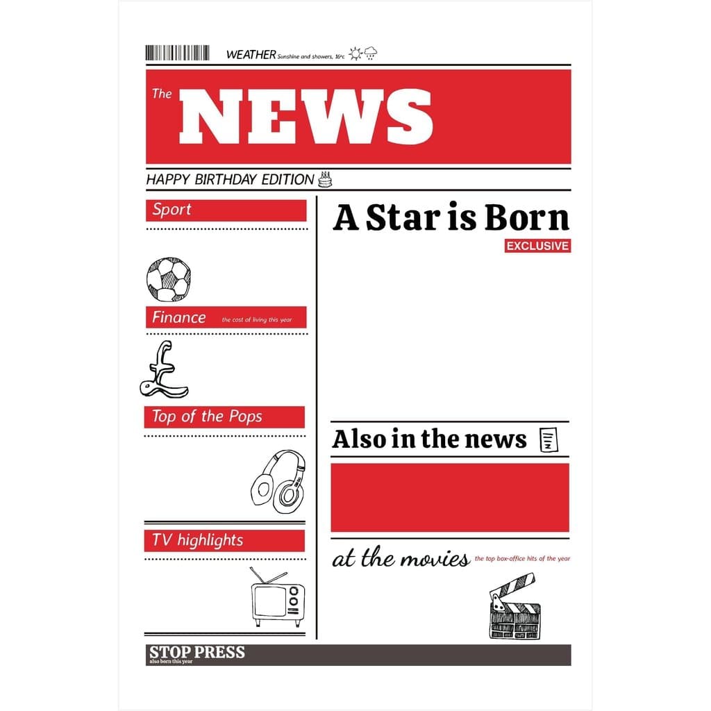 Personalised Birthday Metal Sign-WHITE-200 x 300 mm-No artwork proof needed-The Sign Shed