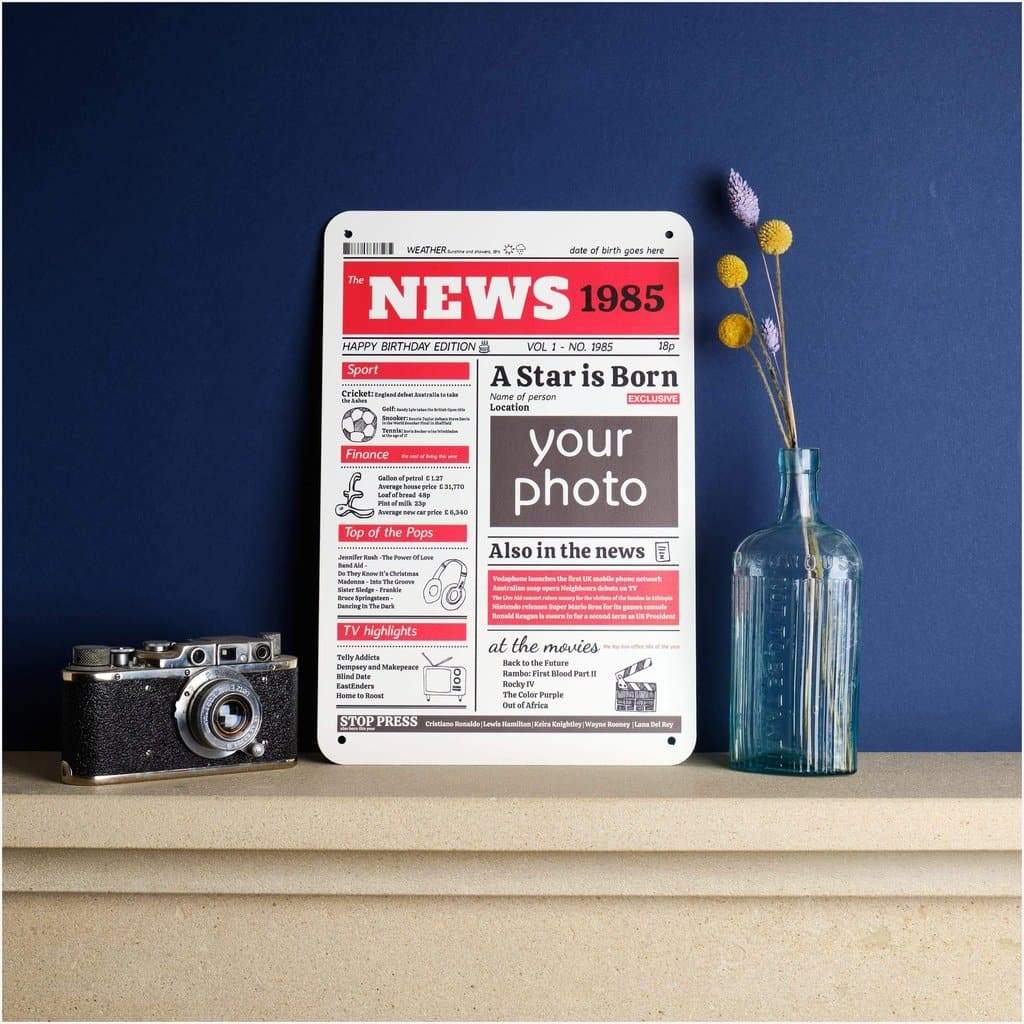 Personalised Birthday Metal Sign-WHITE-200 x 300 mm-No artwork proof needed-The Sign Shed