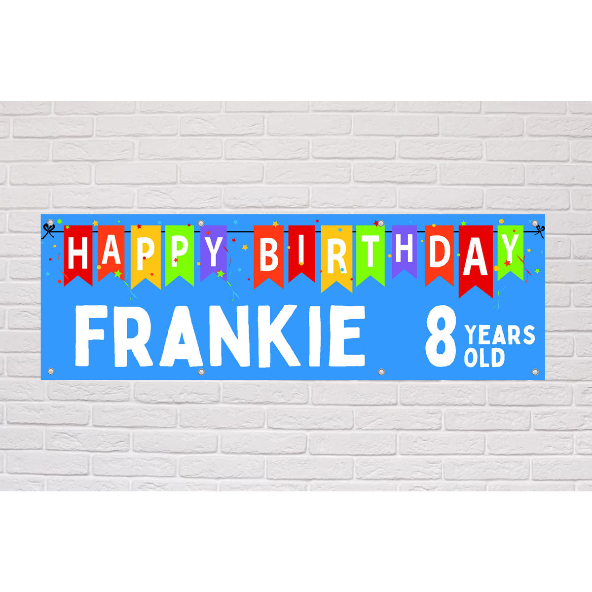 Personalised Bunting Blue Birthday Banner | The Sign Shed