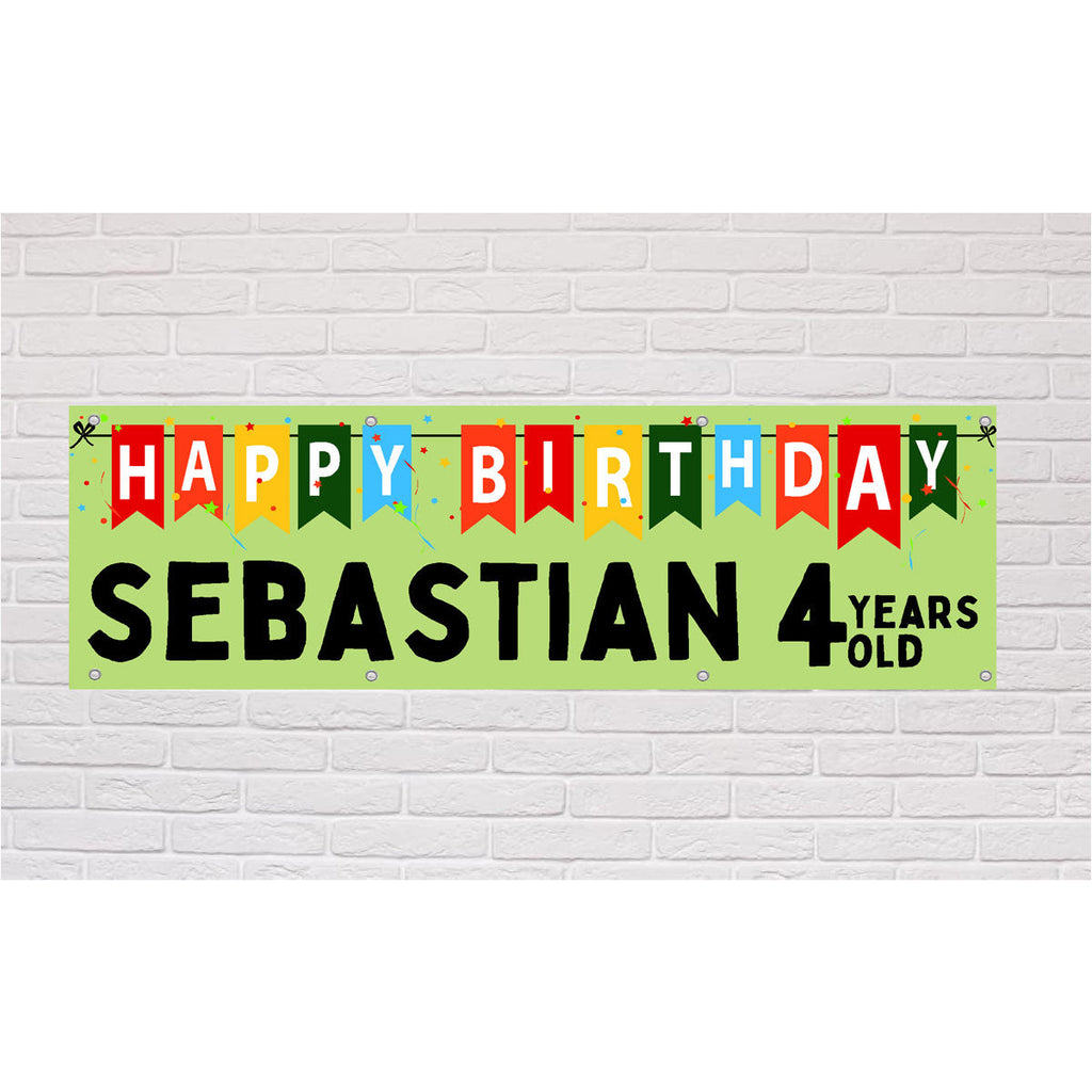  Personalised Bunting Green Birthday Banner | The Sign Shed