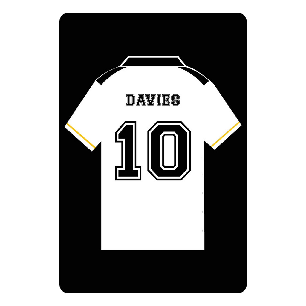 Personalised Football Shirt Sign | Black and White County-200 x 300 mm-White-The Sign Shed