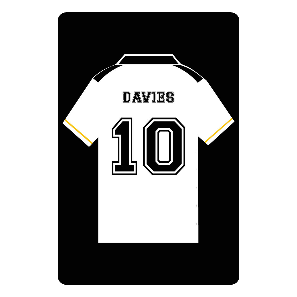 Personalised Football Shirt Sign | Black and White County-200 x 300 mm-White-The Sign Shed