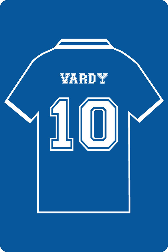 Personalised Football Shirt Sign | Blue City-200 x 300 mm-White-The Sign Shed