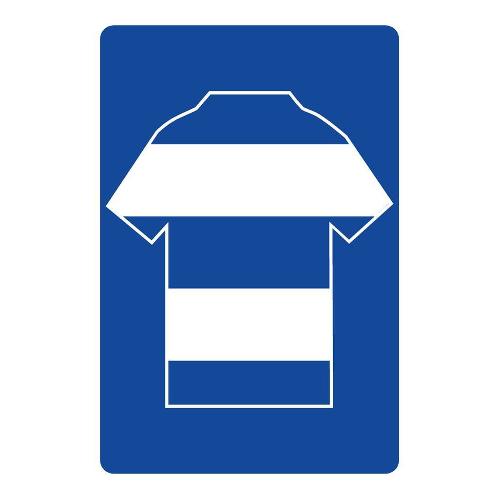 Personalised Football Shirt Sign | White and Royal Blue Hoops-200 x 300 mm-White-The Sign Shed