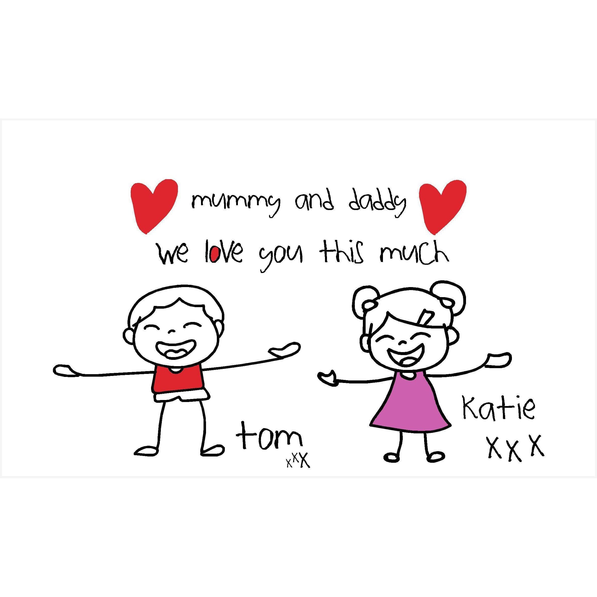 Personalised We Love You This Much Sign-200 x 120 mm-White-The Sign Shed