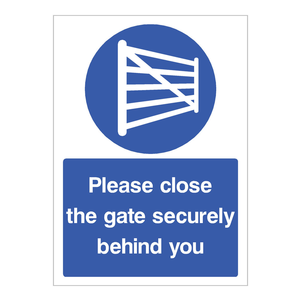 Please Close Gate Securely Behind You With Symbol Sign | The Sign Shed