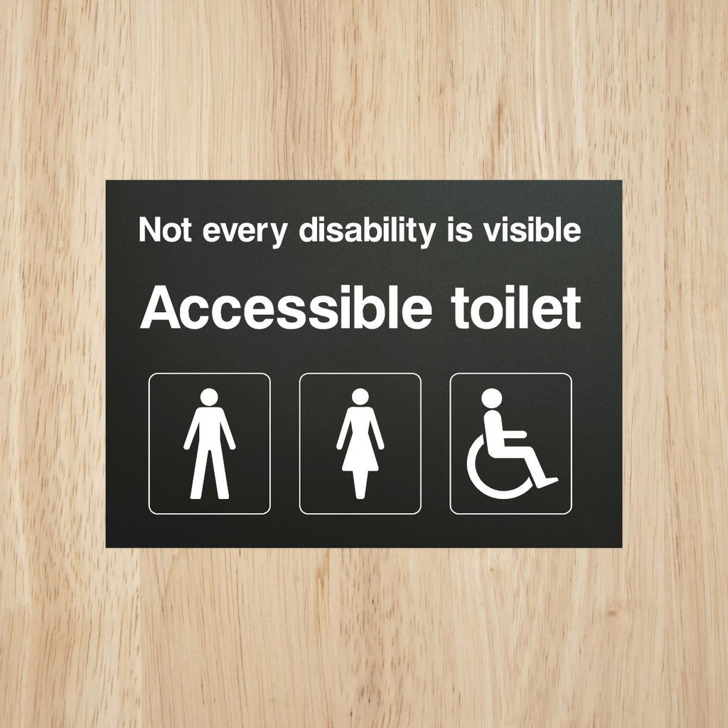 Accessible Toilet Sign Midnight Black Landscape - The Sign Shed
