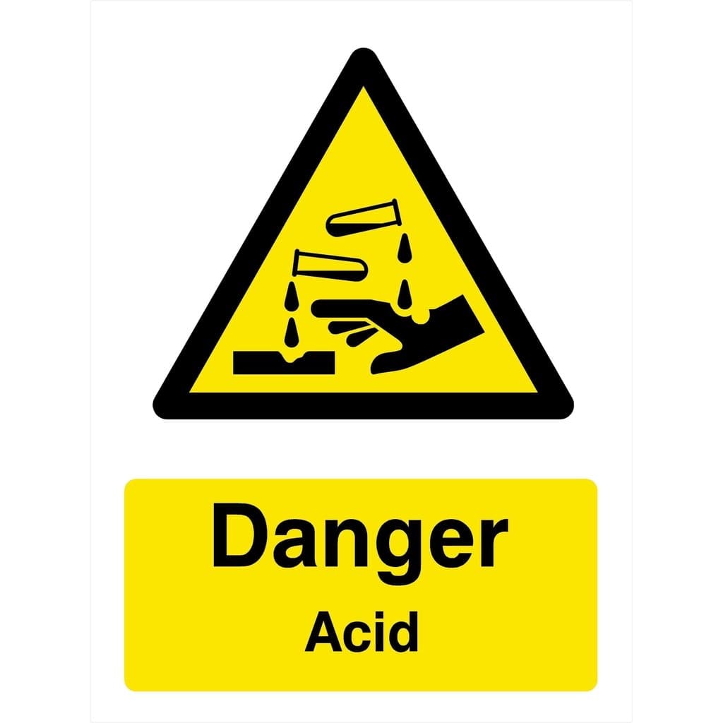 Acid Store Sign Acid Warning Sign