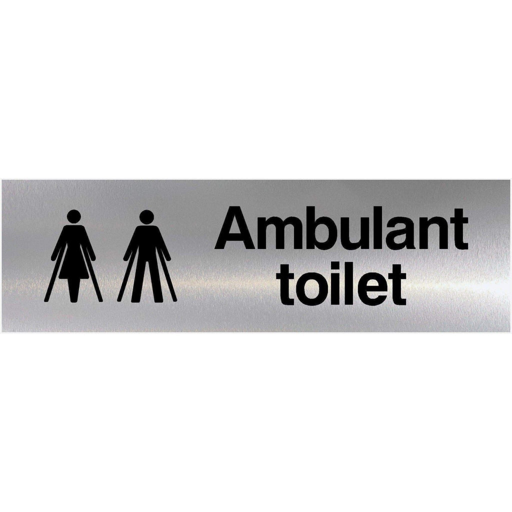 Ambulant Toilet Sign Brushed Silver - The Sign Shed