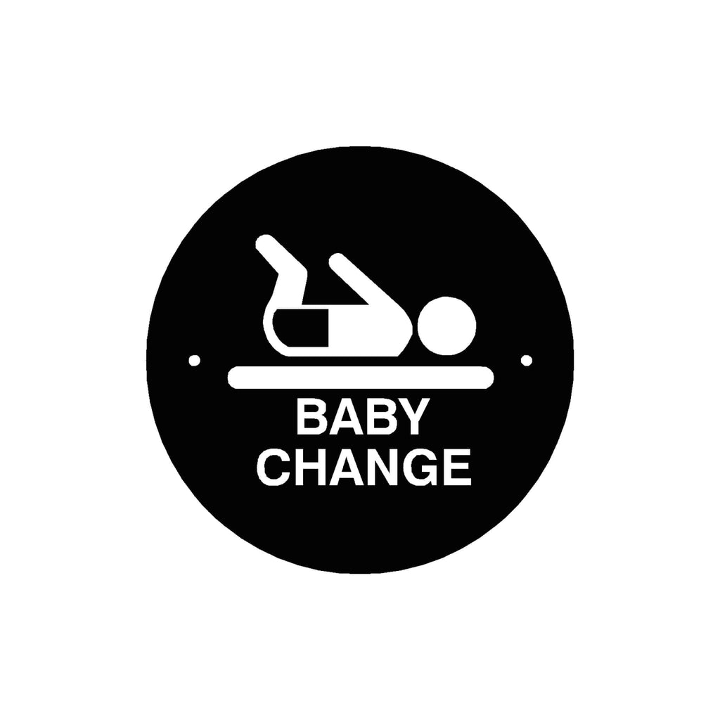 BABY CHANGE Premium Black toilet door sign - The Sign Shed
