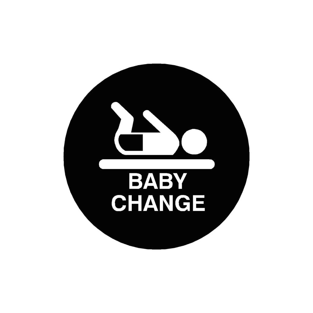 BABY CHANGE Premium Black toilet door sign - The Sign Shed