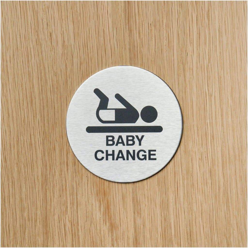 Baby Change Sign Stainless Steel | 10 PACK - The Sign Shed