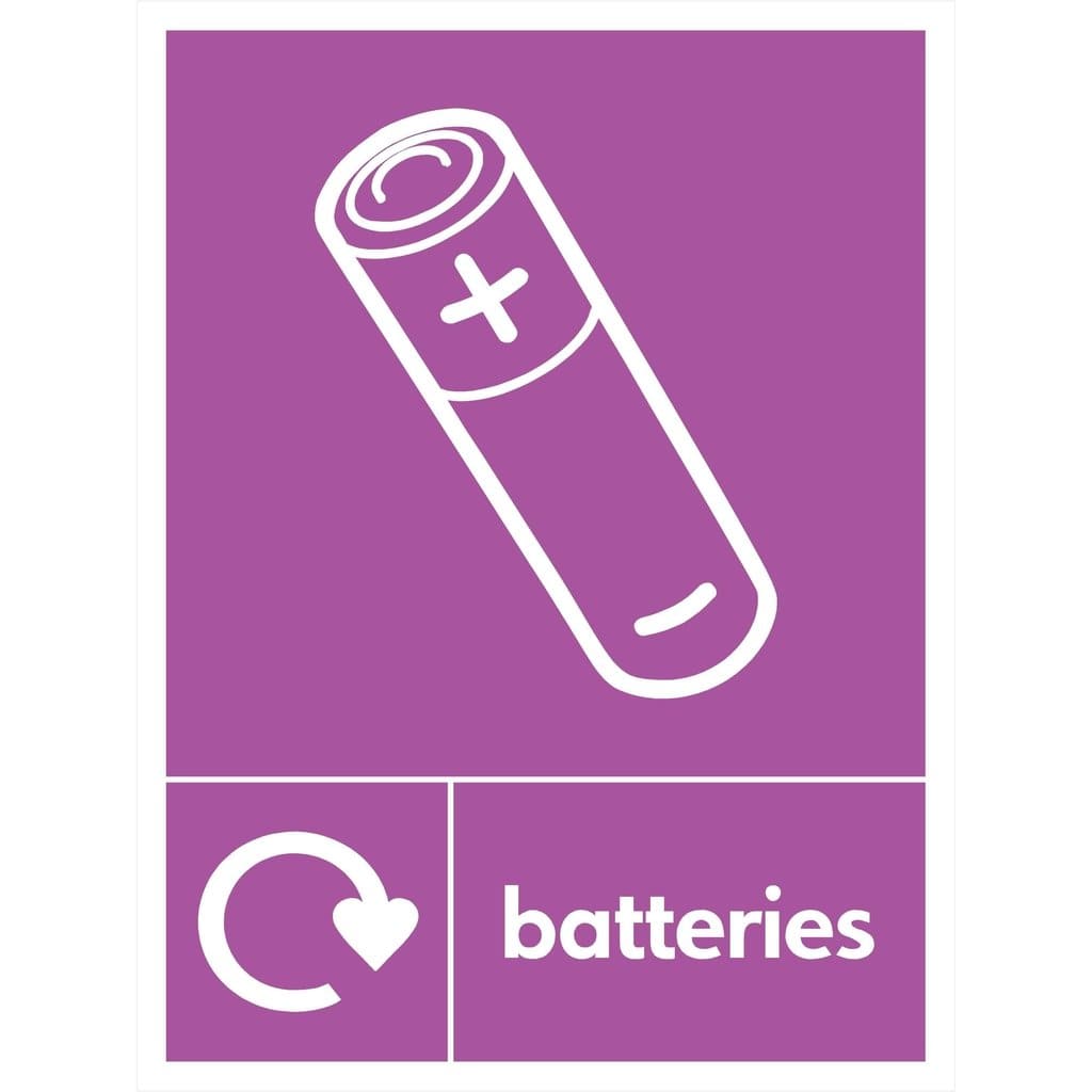 Batteries Recycling Sign - The Sign Shed